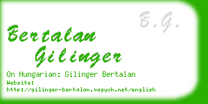 bertalan gilinger business card